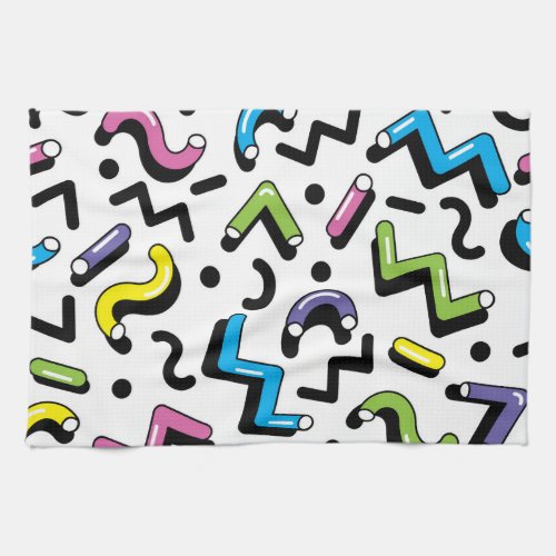Geometric Play Doodle Shapes Pattern Kitchen Towel
