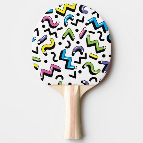 Geometric Play Doodle Shapes Pattern Ping Pong Paddle