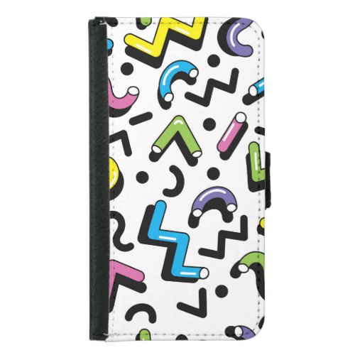Geometric Play Doodle Shapes Pattern Samsung Galaxy S5 Wallet Case