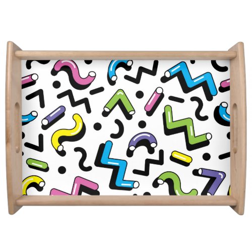 Geometric Play Doodle Shapes Pattern Serving Tray