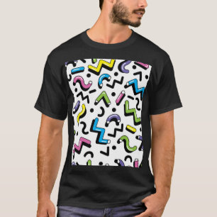 Geometric Play: Doodle Shapes Pattern T-Shirt