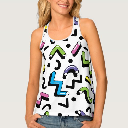 Geometric Play Doodle Shapes Pattern Tank Top