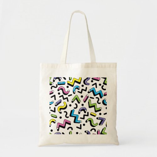 Geometric Play Doodle Shapes Pattern Tote Bag