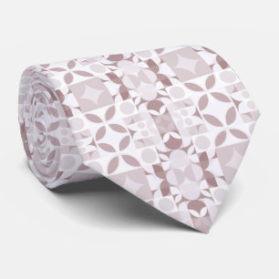 Geometric Poetry Fractal Art Pale Pink Neck Tie