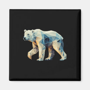 Geometric Polar Bear - Geometry Motif - Environmen Magnet