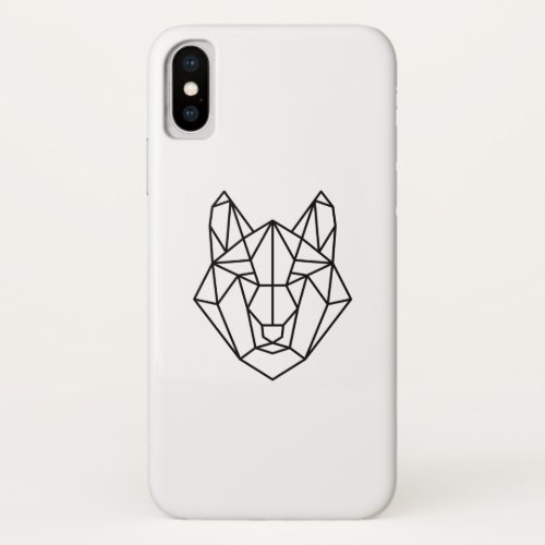 geometric polygonal wolf iPhone x case