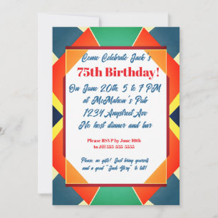 Geometric Pop Art Adult Birthday Invitation