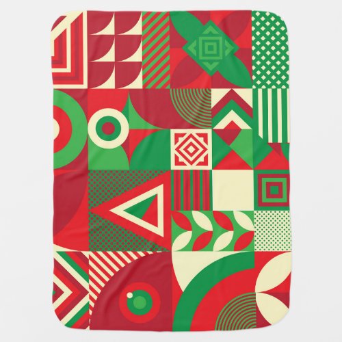 Geometric Pop Colorful Abstract Tiles Baby Blanket
