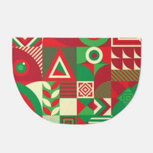 Geometric Pop: Colorful Abstract Tiles. Doormat