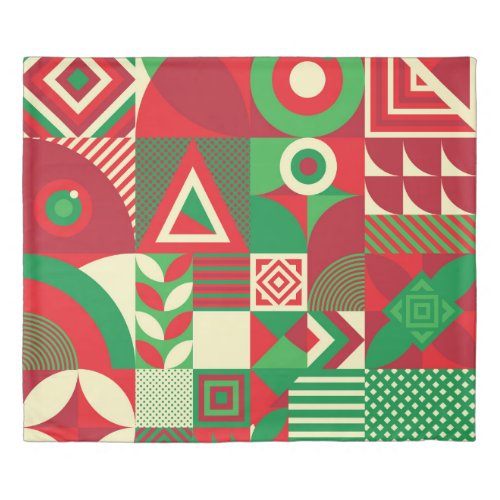 Geometric Pop Colorful Abstract Tiles Duvet Cover