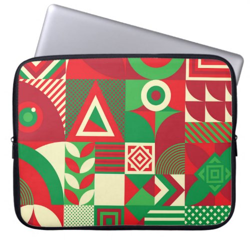 Geometric Pop Colorful Abstract Tiles Laptop Sleeve