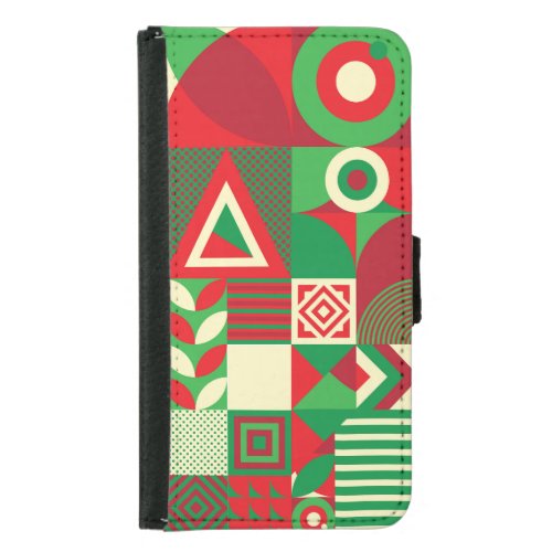 Geometric Pop Colorful Abstract Tiles Samsung Galaxy S5 Wallet Case
