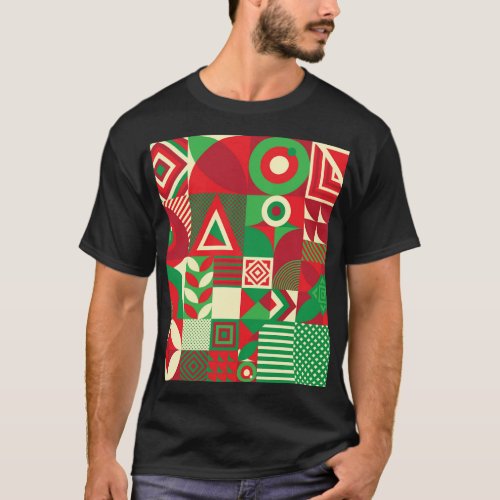 Geometric Pop Colorful Abstract Tiles T_Shirt
