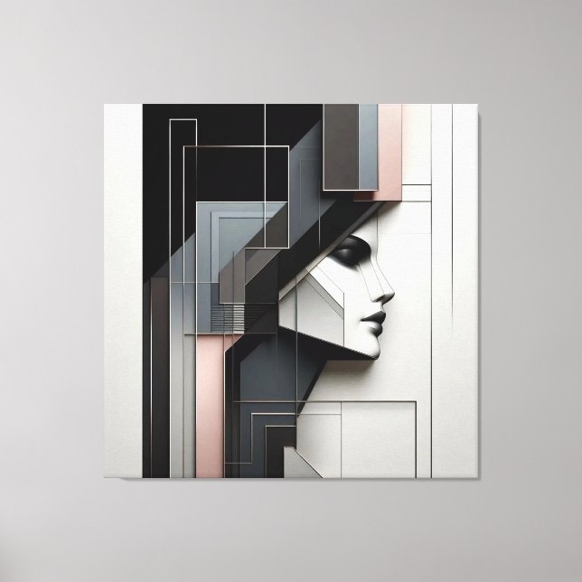 Geometric Portrait Study Canvas Print (Front)