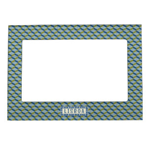 Geometric Portuguese tiles pattern in soft colors Magnetic Frame