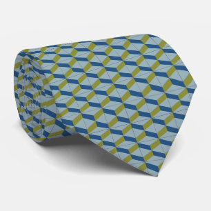 Geometric Portuguese tiles pattern in soft colors Neck Tie