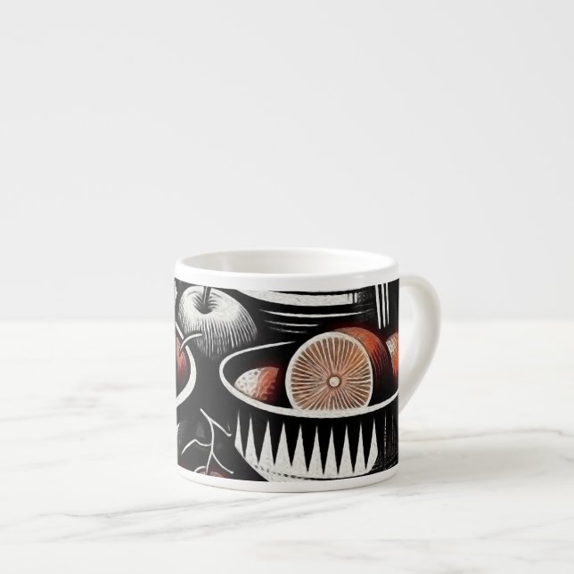 Geometric Pottery Espresso Cup (Front Right)
