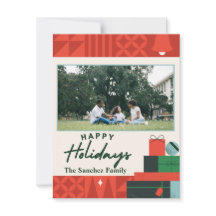 Geometric Presents "Happy Holidays" Card 1 Photo