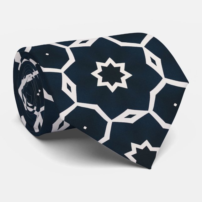 Geometric printed neck tie (Rolled)