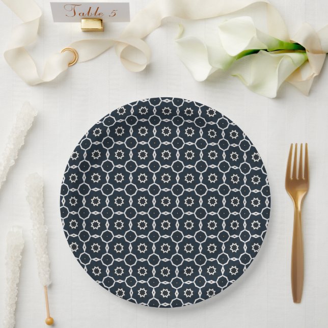 Geometric printed paper plates (Wedding)