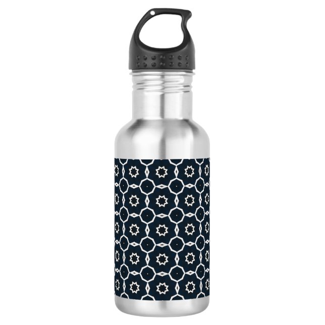 Geometric printed stainless steel water bottle (Front)