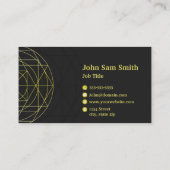 Geometric Professional Black/Yellow Business Card (Back)