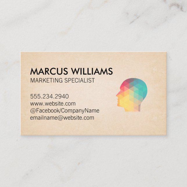 Geometric Profile Business Card (Front)