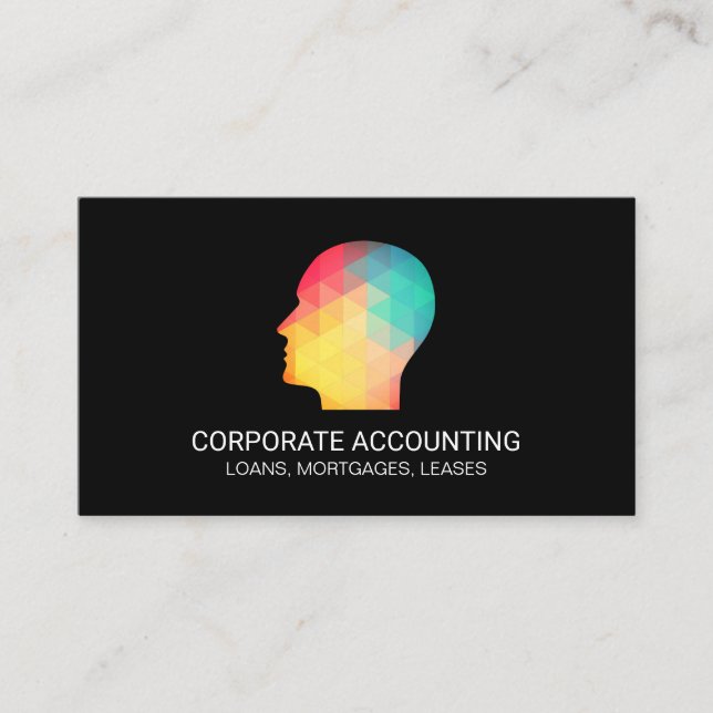 Geometric Profile Business Card (Front)