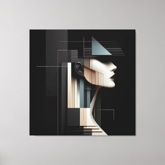 Geometric Profile/ Geometrisches Profil Canvas Print