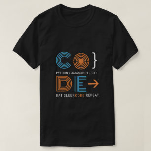 Geometric Programmer Code Eat Sleep Repeat Gift T-Shirt