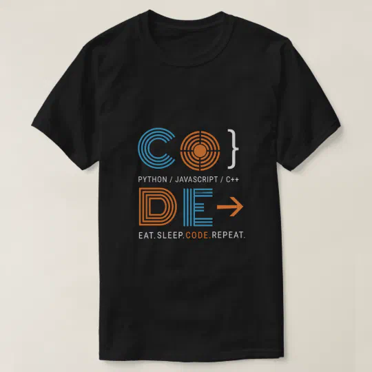 Geometric Programmer Code Eat Sleep Repeat Gift T-Shirt