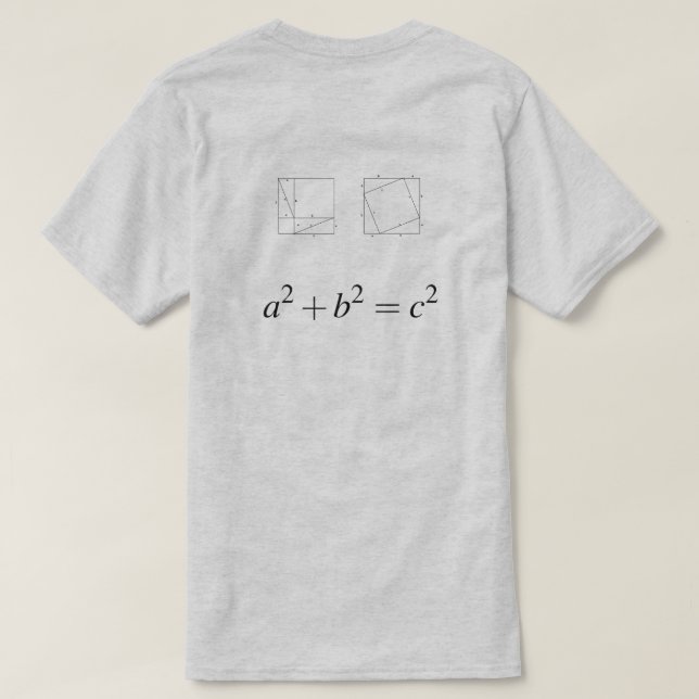 Geometric Proof of Pythagorean Theorem T-Shirt (Design Back)