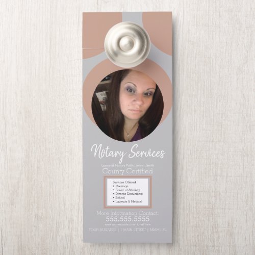 Geometric Public Notary Service Photo  Door Hanger