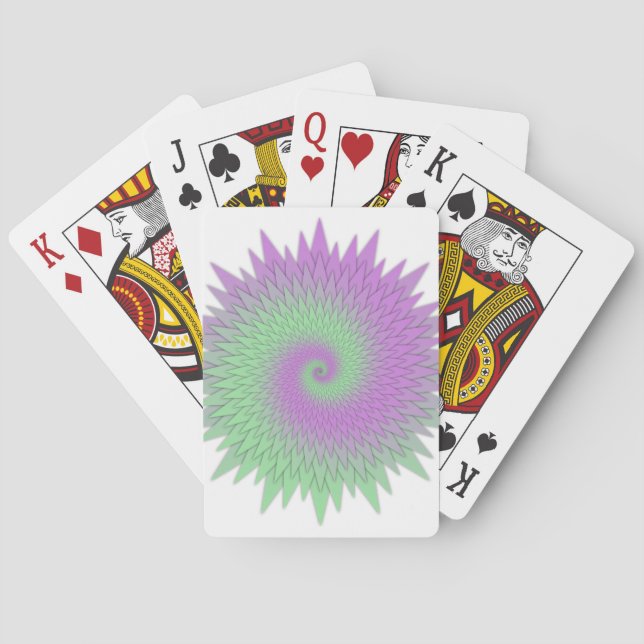 Geometric Purple and Green Poker Cards (Back)