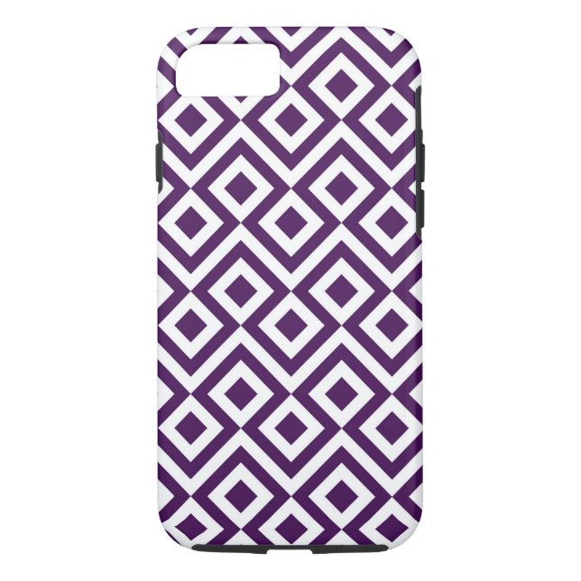 Geometric Purple and White Meander Case-Mate iPhone Case (Back)