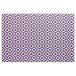 Geometric Purple and White Meander Pattern Fabric