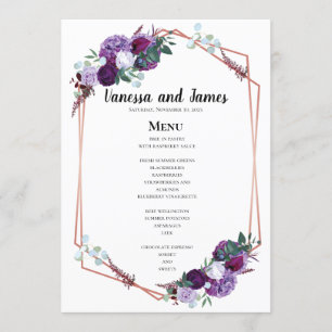 Geometric Purple Floral Menu