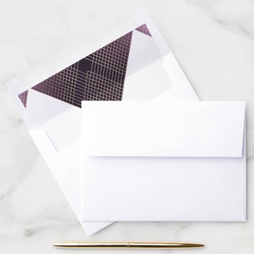 Geometric Purple Gold Gatsby Wedding Envelope Envelope Liner