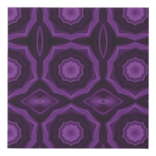Geometric purple pattern abstract art faux canvas print