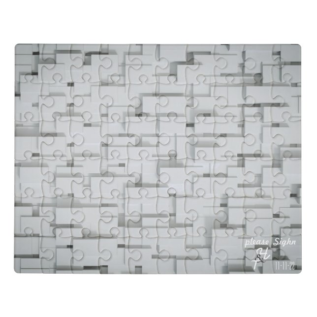 Geometric Puzzle Wedding Guest Book (Puzzle Horizontal)