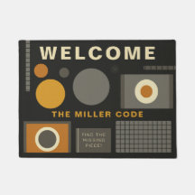 Geometric puzzle with customizable family name