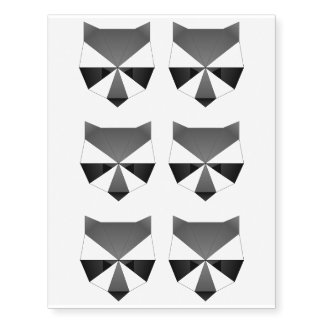 Geometric Raccoon Face Temporary Tattoos