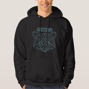 geometric raccoon hoodie