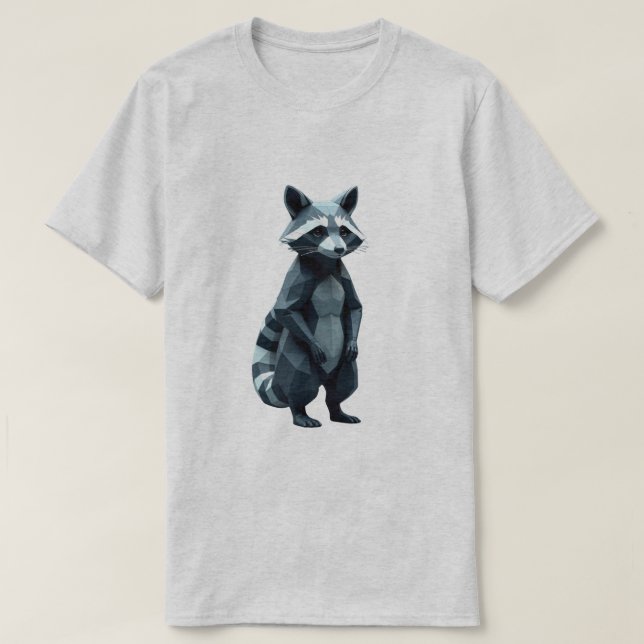 Geometric Raccoon T-Shirt (Design Front)
