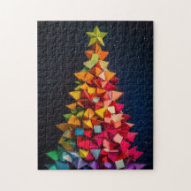 Geometric rainbow Christmas tree