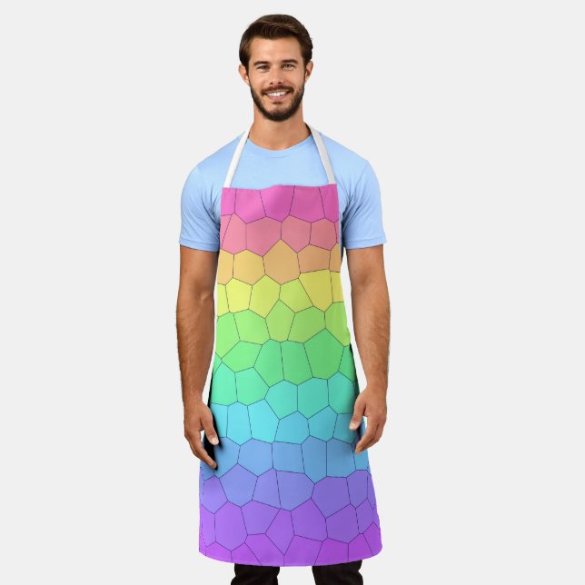 Geometric Rainbow Colors Apron (Worn)