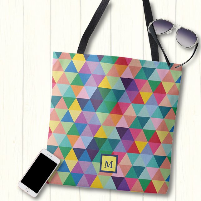 Geometric Rainbow Colors Tote Bag (Creator Uploaded)