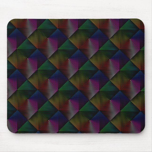 Geometric Rainbow Design Mouse Pad (Front)