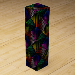 Geometric Rainbow Design  Wine Box