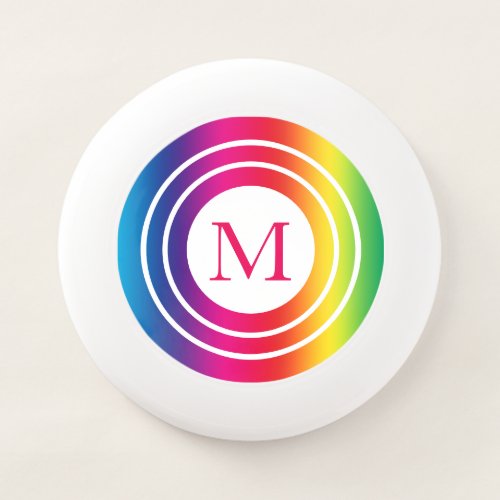 Geometric Rainbow Gradient Monogram Wham_O Frisbee